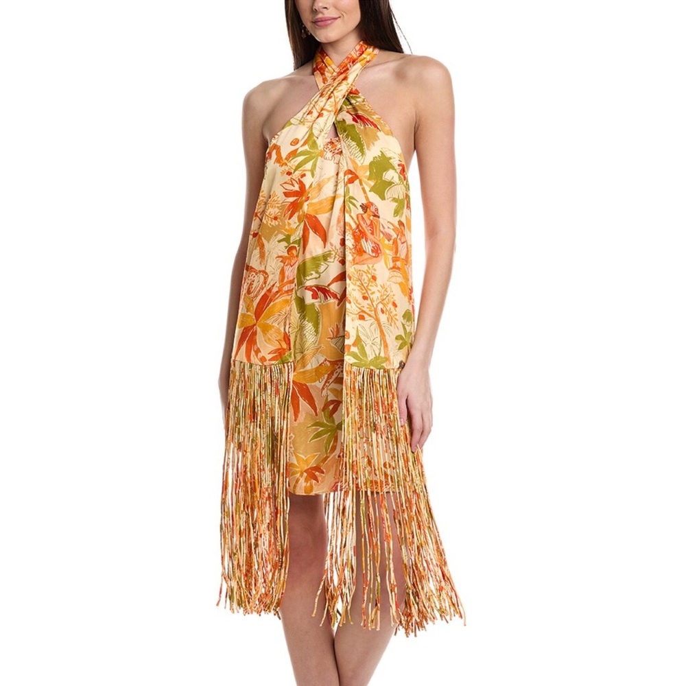 Farm Rio Leopard Forest Sand Mini Dress